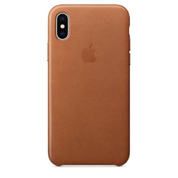 APPLE Leder Case, Backcover, Apple, iPhone X, Sattelbraun