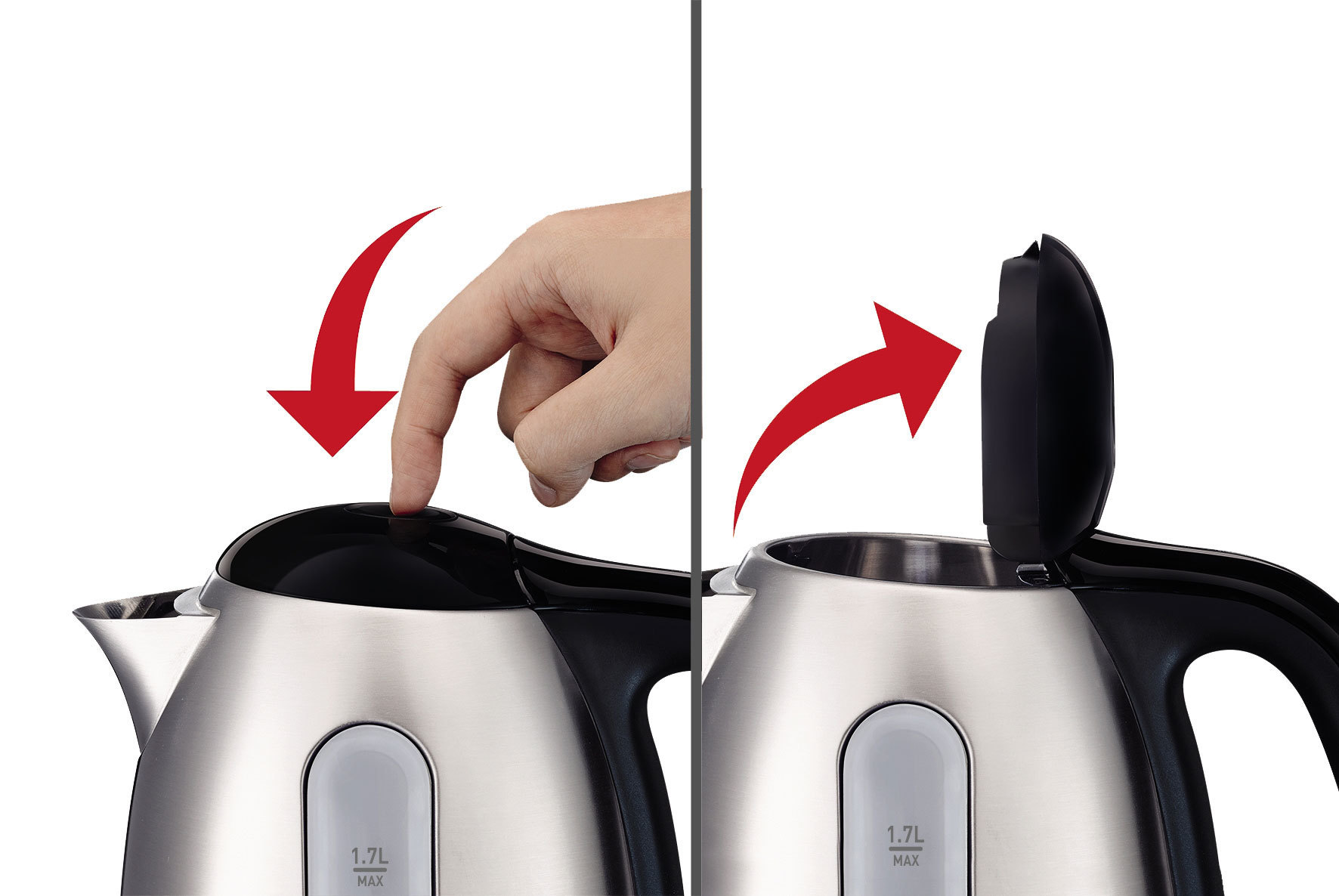 TEFAL KI230D Wasserkocher, Edelstahl/Schwarz