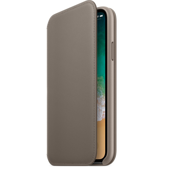 Case, Bookcover, APPLE Leder iPhone X, Taupe Apple,