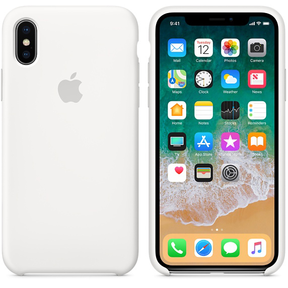 APPLE Silikon Case, Backcover, Apple, iPhone X, Weiß