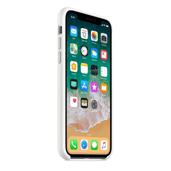 APPLE Silikon Case, Backcover, Apple, iPhone X, Weiß