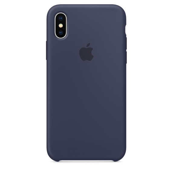APPLE Silikon Case, Apple, iPhone X, Mitternachtsblau Backcover