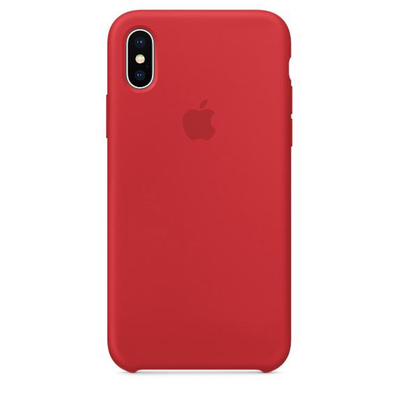 APPLE Case, Rot Apple, Silikon Backcover, X, iPhone