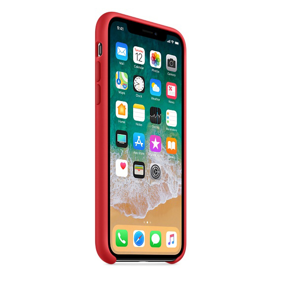 APPLE Silikon Case, Backcover, Apple, iPhone X, Rot