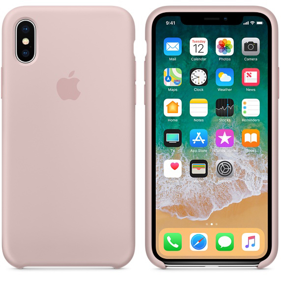 APPLE Silikon Case, Backcover, Apple, iPhone X, Sandrosa