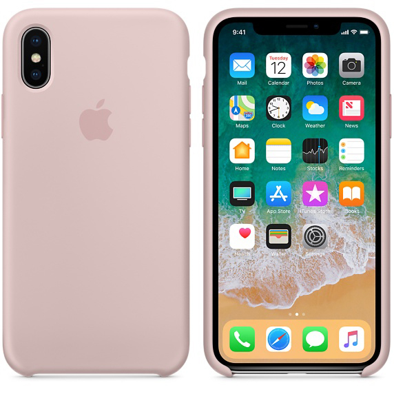 APPLE Silikon Case, Backcover, Apple, iPhone X, Sandrosa