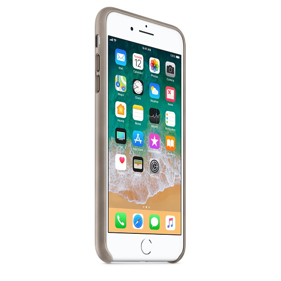 APPLE Leder Case, Backcover, Apple, iPhone 7 Plus, iPhone 8 Plus, Taupe