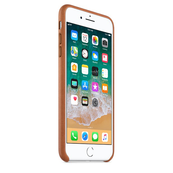 APPLE Leder Case, Backcover, Apple, iPhone 7 Plus, iPhone 8 Plus, Sattelbraun
