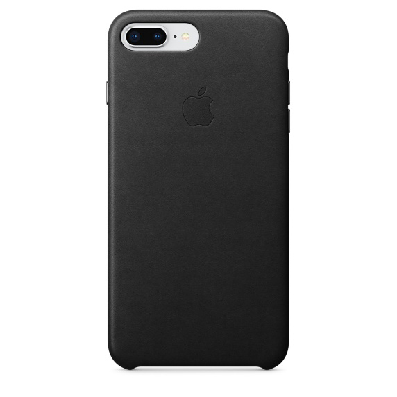APPLE Leder Case, Backcover, Apple, iPhone 7 Plus, iPhone 8 Plus, Schwarz