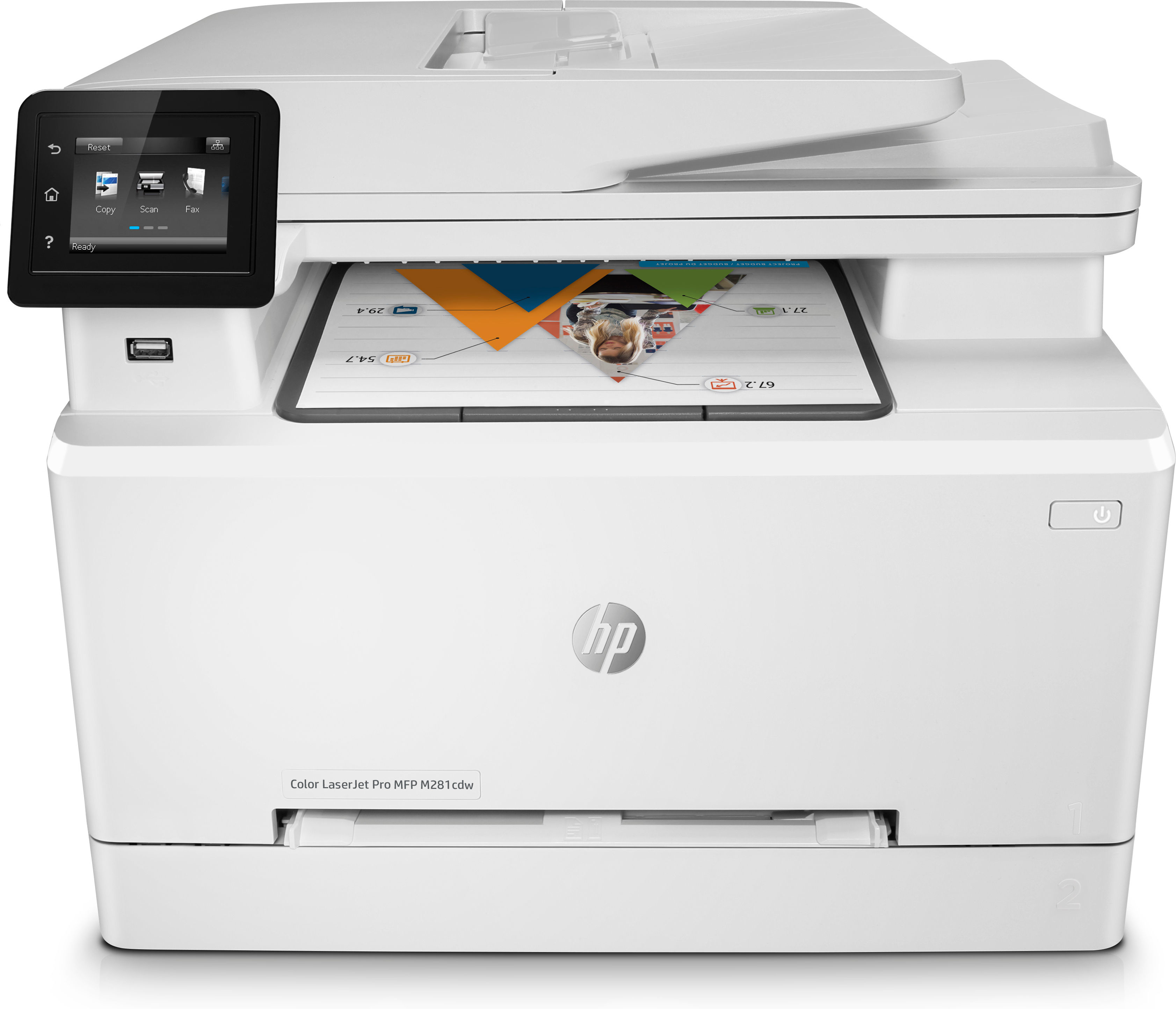 HP Multifunktionsdrucker LaserJet Pro MFP M281fdw, Farblaser (T6B82A#B19), Multifunktionsdrucker, WLAN, Weiß 