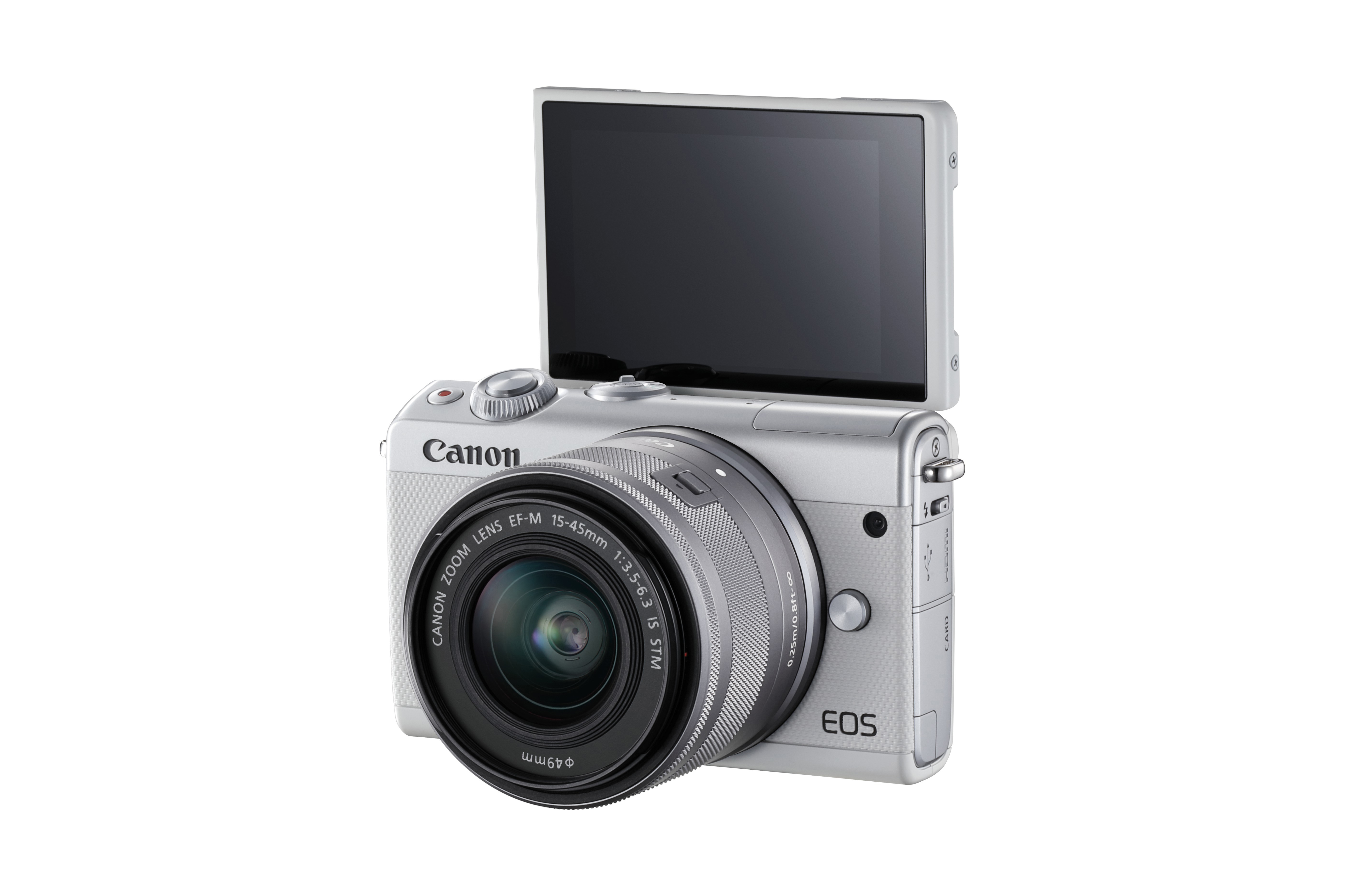 CANON EOS M100 Kit Systemkamera mit Objektiv 15-45 mm, 55-200 mm, 7,5 cm Display Touchscreen, WLAN