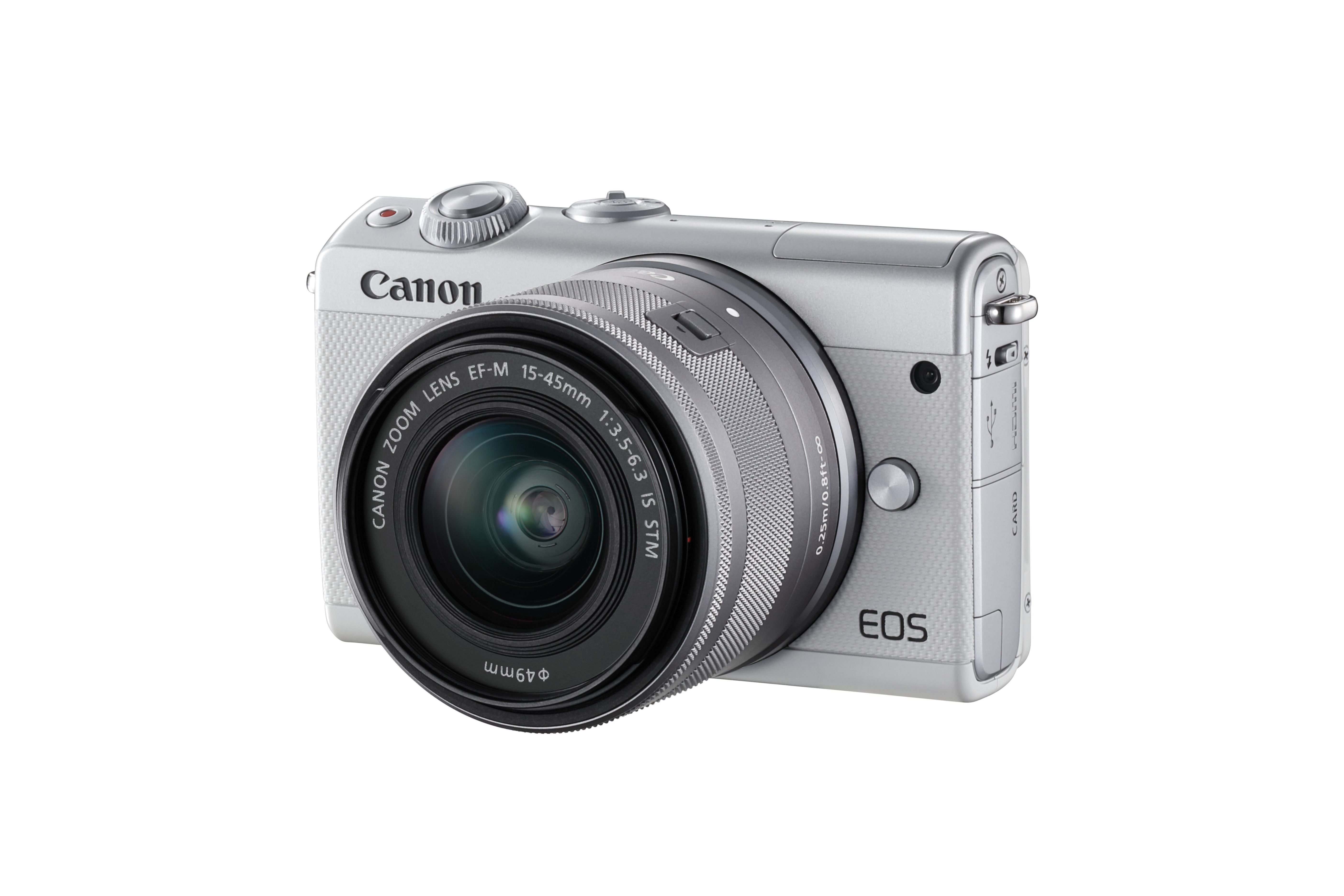 CANON EOS M100 Kit Systemkamera mit Objektiv 15-45 mm, 55-200 mm, 7,5 cm Display Touchscreen, WLAN