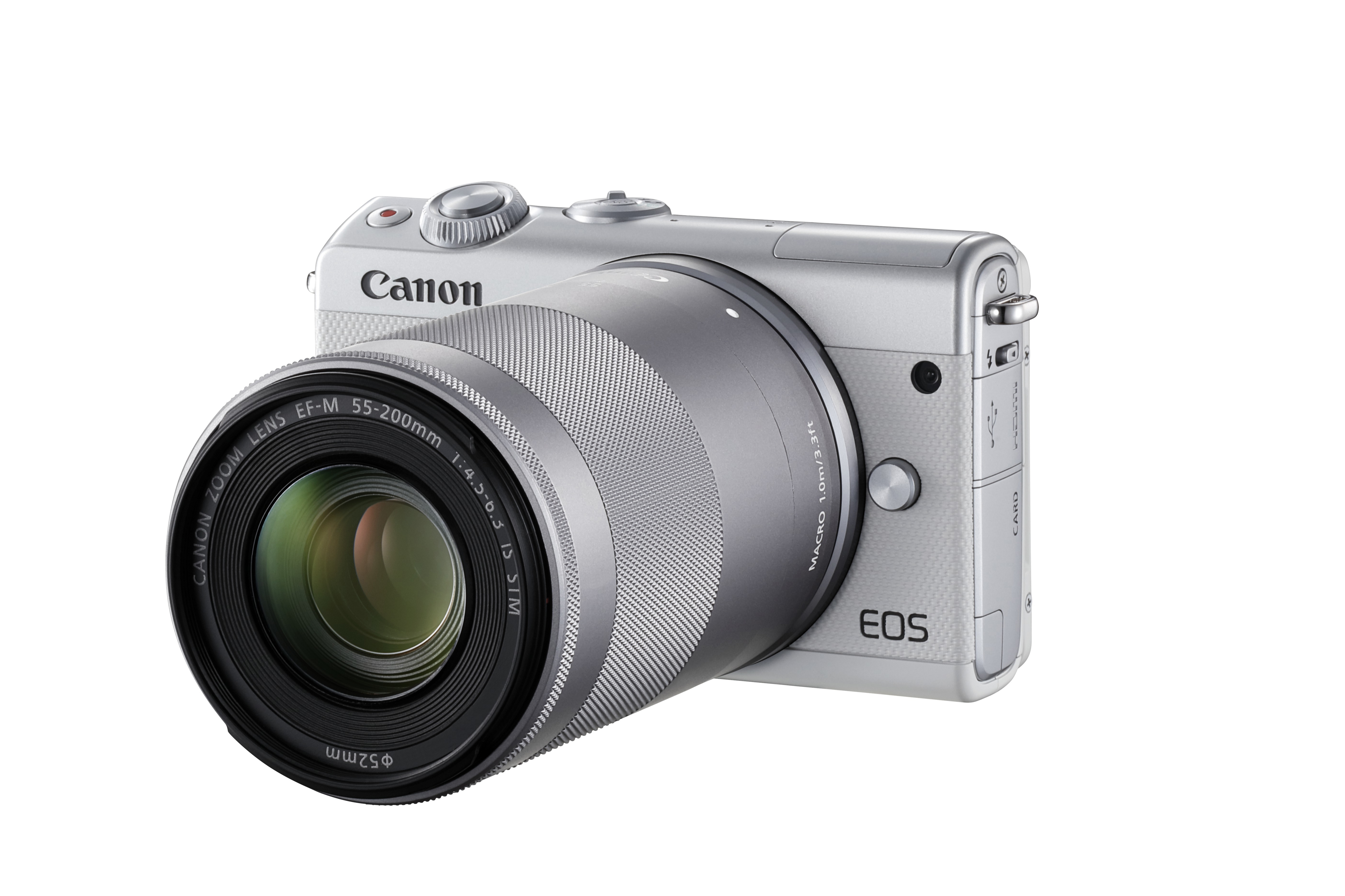 CANON EOS M100 Kit Systemkamera mit Objektiv 15-45 mm, 55-200 mm, 7,5 cm Display Touchscreen, WLAN