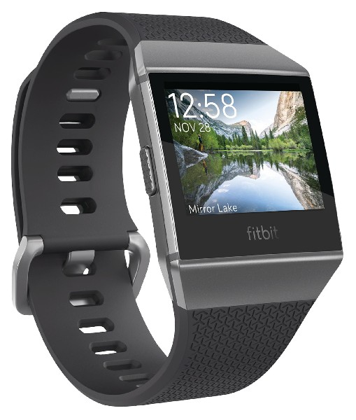 FITBIT Ionic - Fitness-Smartwatch (S/L, Elastomer, Charcoal/Smoke Gray)