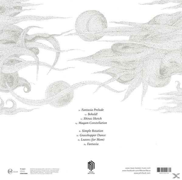 Albumcover mit Songliste und abstrakter Kunst mit Punkten.