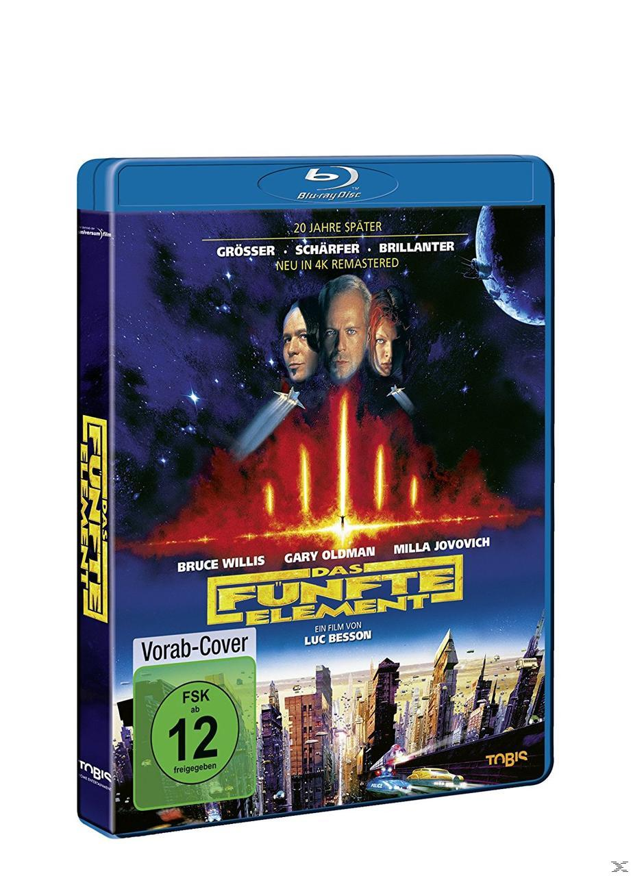 Blu-ray-Hülle für 'Das fünfte Element' mit Gesichtern von Schauspielern, Weltraumhintergrund und Titeln.