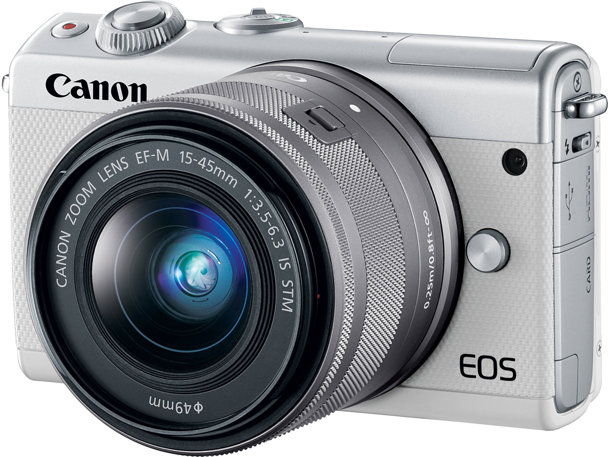 CANON EOS M100 MILC fényképezőgép, fehér + EF-M 15-45 mm IS STM + EH31FJ tok + 16GB SD kártya