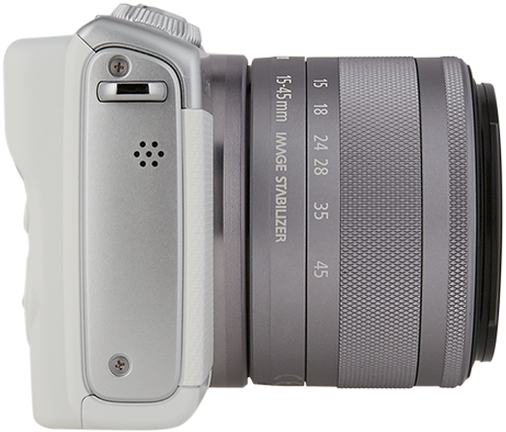 CANON EOS M100 MILC fényképezőgép, fehér + EF-M 15-45 mm IS STM + EH31FJ tok + 16GB SD kártya