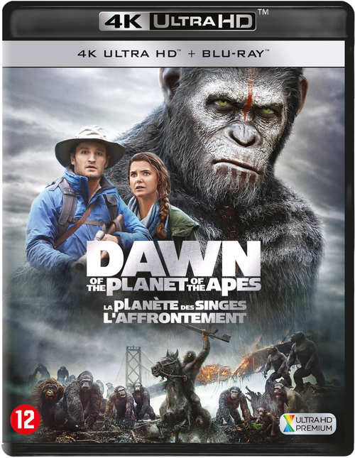 Boîtier DVD avec singes sur la couverture, dont un homme et une femme, et 'La Planète des Singes'.