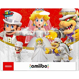 Pack Figuras Amiibo - Mario + Peach + Bowser (Nupciales) - Colección Super Mario