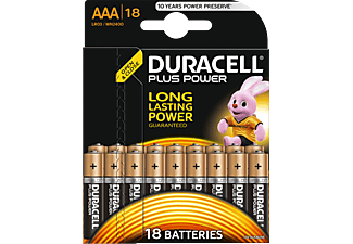 DURACELL AAA/LR03 PLUS POWER ALKALINE 18PCS - Batterien (Schwarz/Kupfer)