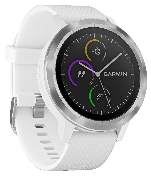 Reloj deportivo - Garmin VivoActive 3, Blanco, GPS, Frecuencia cardíaca, Connect IQ
