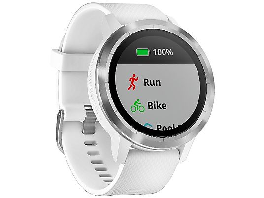 Reloj deportivo - Garmin VivoActive 3, Blanco, GPS, Frecuencia cardíaca, Connect IQ