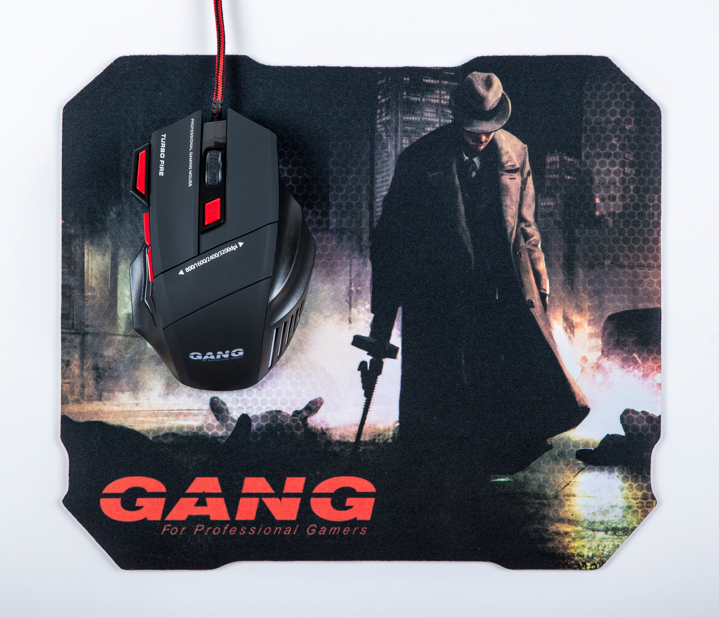 GANG GM 01 3200DPI Led Işıklı Kablolu Gaming Mouse+Pad