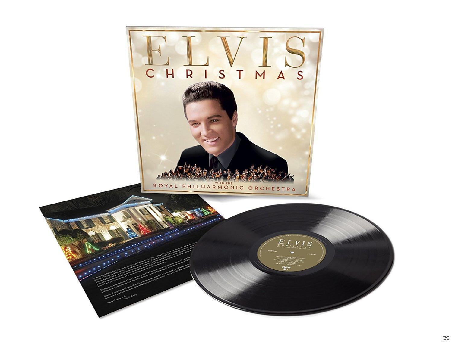 Elvis Weihnachts-Albumcover. Das Album ist geöffnet und zeigt eine Schallplatte.