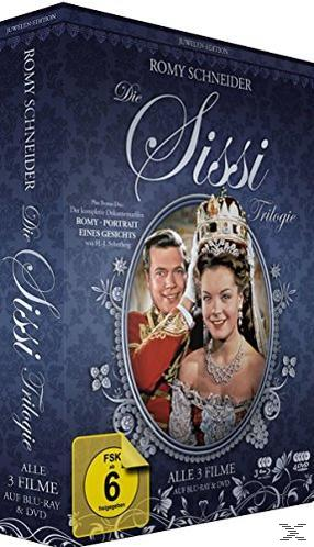 DVD-Box "Die Sissi Trilogie" mit Porträt der Schauspieler.