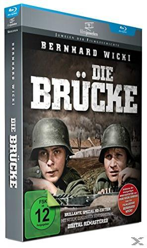 Blu-ray-Box des Films 'Die Brücke' mit zwei Soldaten in Helmen. Deutscher Text auf dem Cover.
