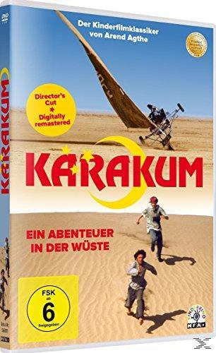 DVD-Cover von Karakum. Zwei Jungen rennen in der Wüste. Der Titel lautet Karakum.