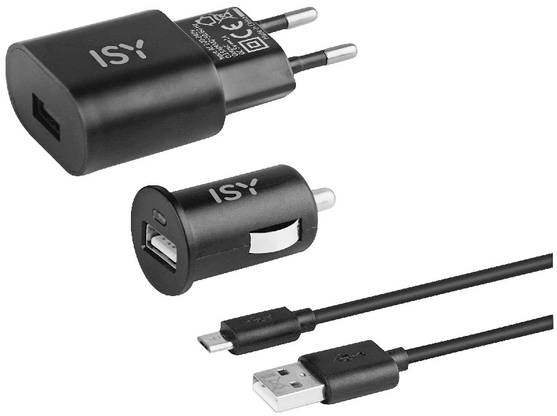 ISY Laadset USB - microUSB Zwart (ITS-1000)