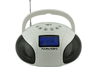 NAVON NPB100 mini hordozható rádió USB/SD/AUX csatlakozással (USB táp), fehér