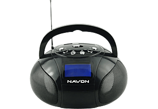 NAVON NPB100 mini hordozható rádió USB/SD/AUX csatlakozással (USB táp), fekete
