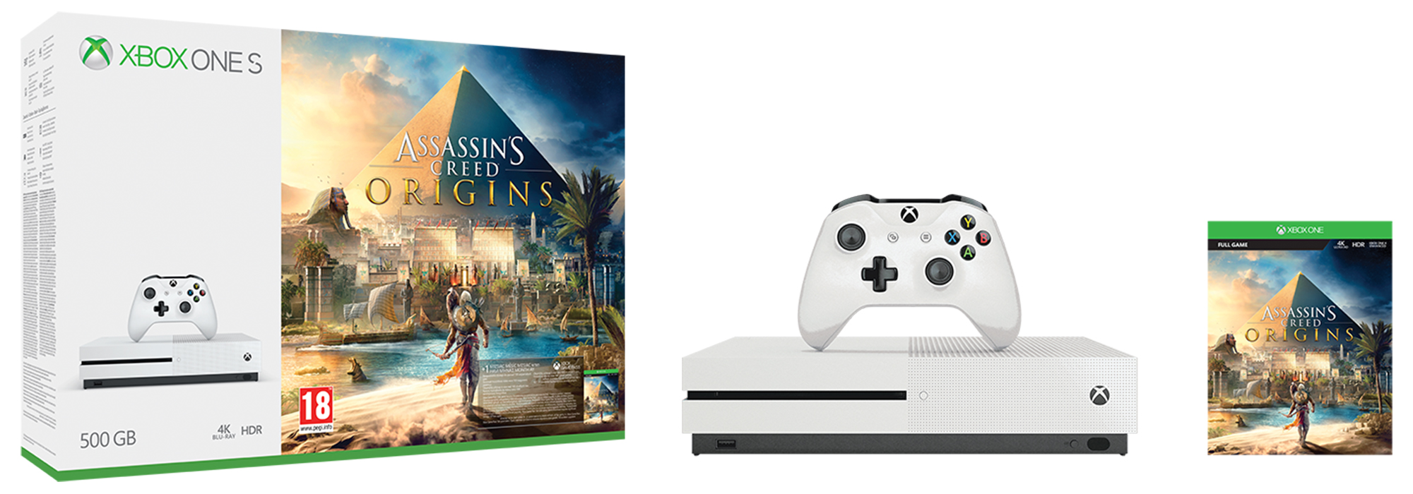 MICROSOFT Xbox One S 500GB + Assassin’s Creed Origins