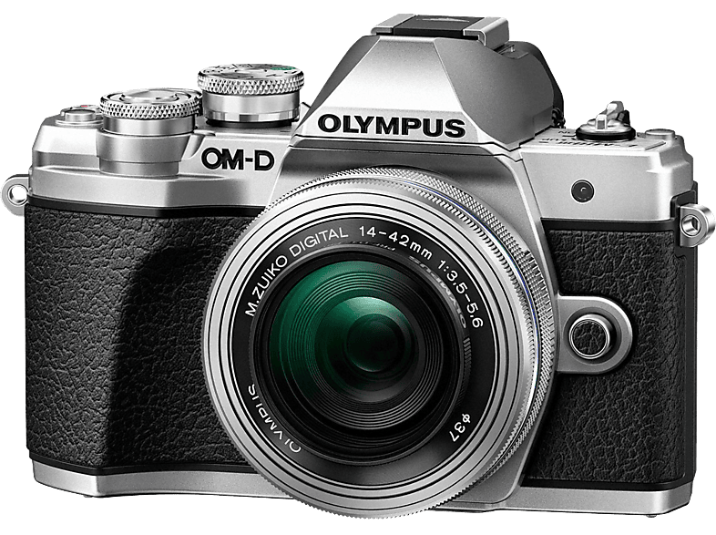 OLYMPUS Hybride camera E-M10 Mark III Zilver + 14-42 mm Pancake Zilver (V207072SE000)