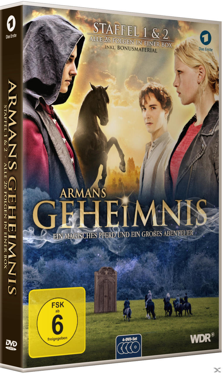 DVD-Boxset mit Cover, das zwei Personen und ein schwarzes Pferd zeigt.