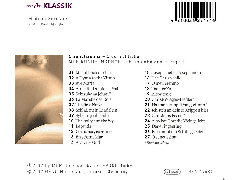 Thumbnail - Mdr Rundfunkchor - O Sanctissima-O du fröhliche-Weihnachtslieder (CD)