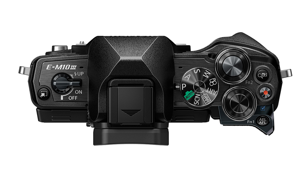 OLYMPUS OM-D E-M10 Mark III fekete + EZ-M14-42 mm Pancake fekete + EZ-M40-150 mm R fekete Kit