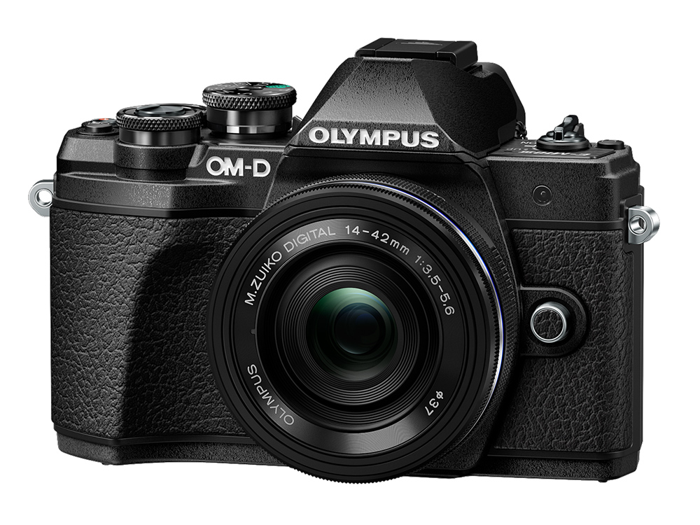 OLYMPUS OM-D E-M10 Mark III fekete + EZ-M14-42 mm Pancake fekete + EZ-M40-150 mm R fekete Kit