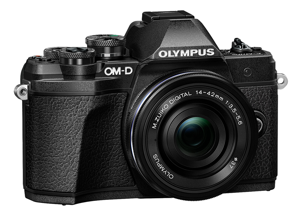 OLYMPUS OM-D E-M10 Mark III fekete + EZ-M14-42 mm Pancake fekete + EZ-M40-150 mm R fekete Kit