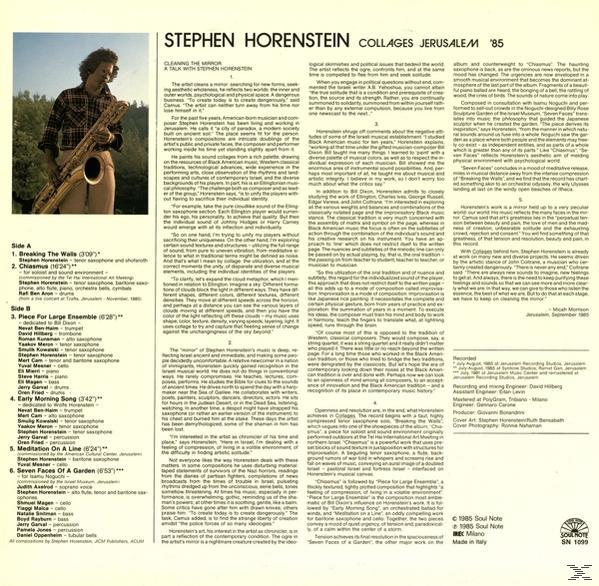 Horenstein - - Collages-Jerusalem Stephen \'85 (Vinyl)