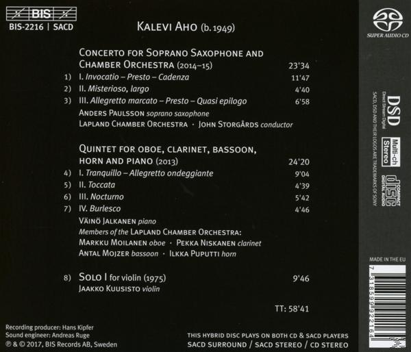 Anders Paulsson - Saxophonkonzert und Quintett  - (SACD Hybrid)