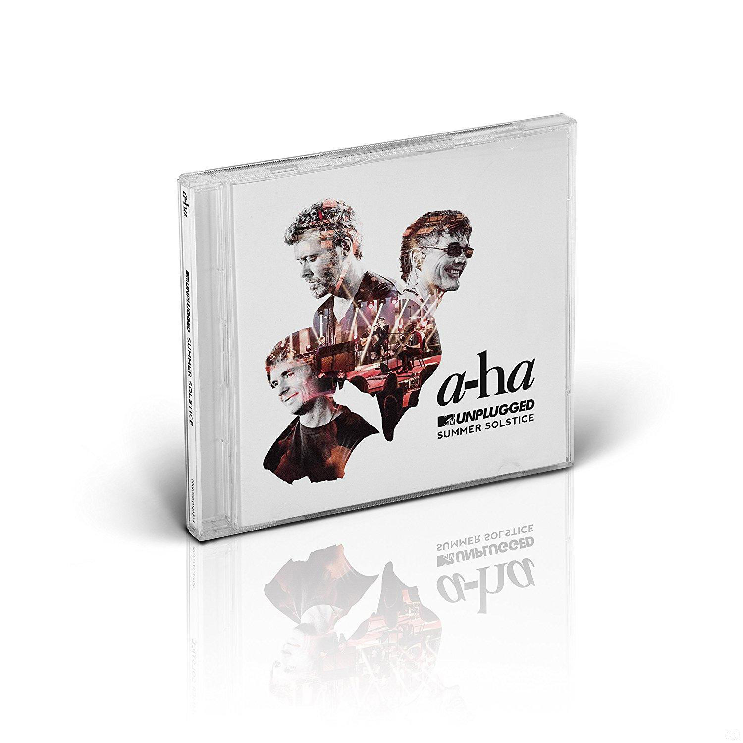 CD-Hülle des a-ha Unplugged-Albums, mit Bandmitgliedern und deren Spiegelungen.