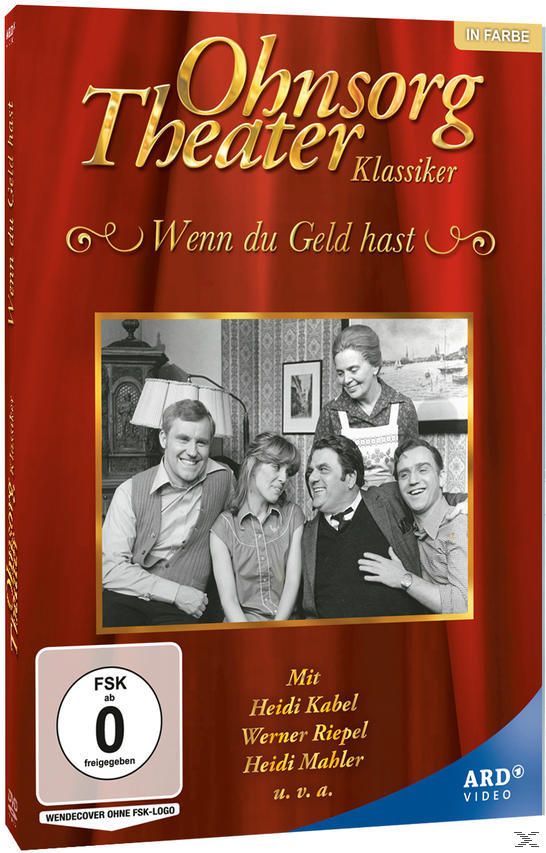 DVD-Cover für 'Ohnsorg Theater'. Menschen auf der Bühne, roter Hintergrund.