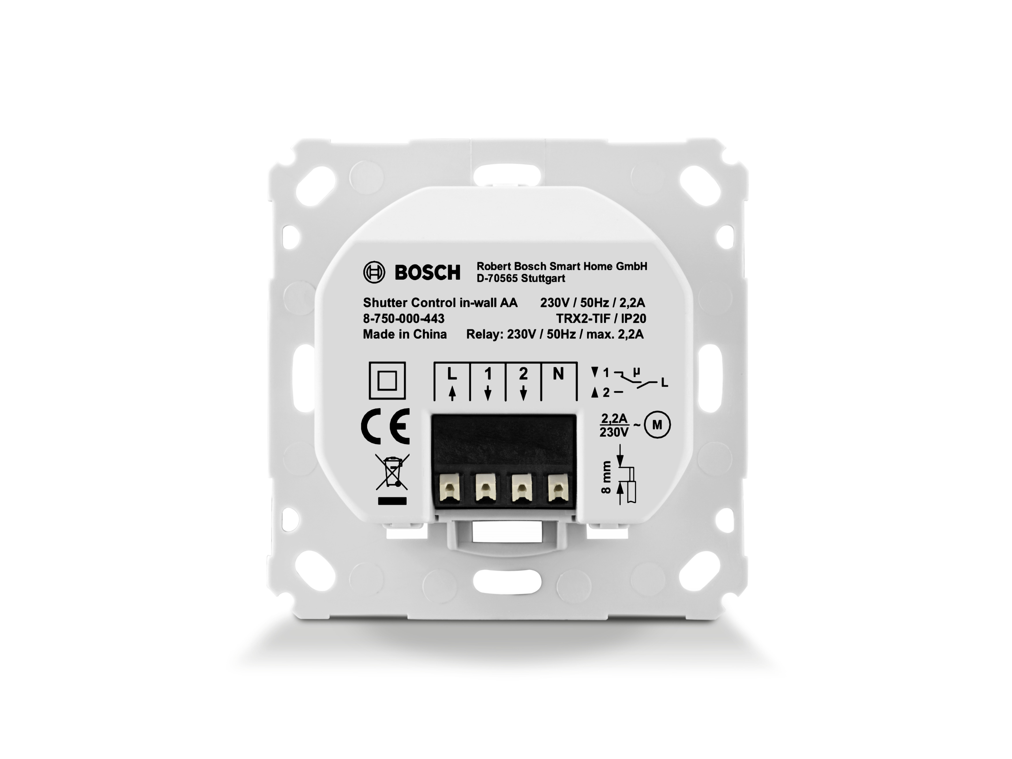 BOSCH Smart Home Unterputz Rollladensteuerung, Weiß