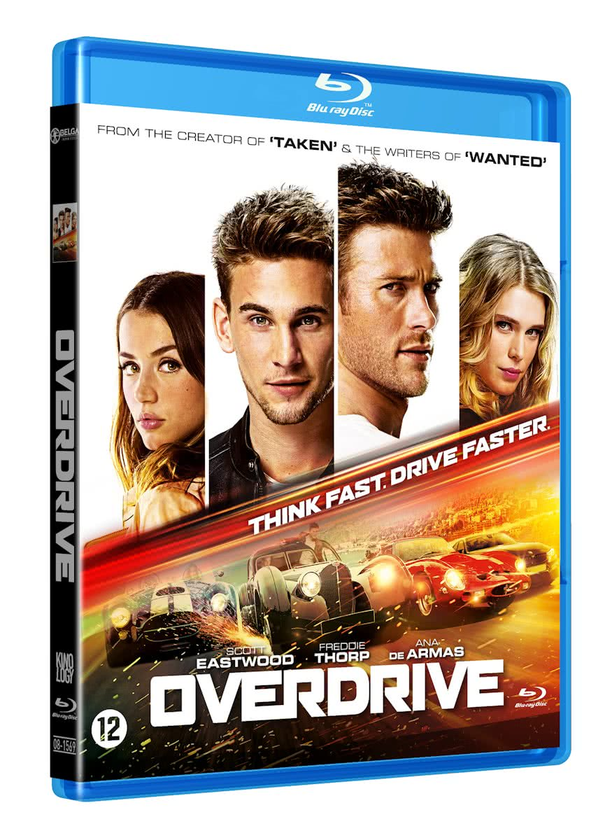 Une couverture de film Blu-ray avec des visages d'acteurs et des voitures au premier plan.