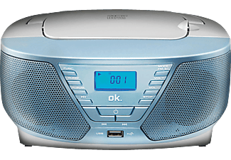 Radio CD - OK ORC 311-BL, Grabadora, MP3, Azul claro
