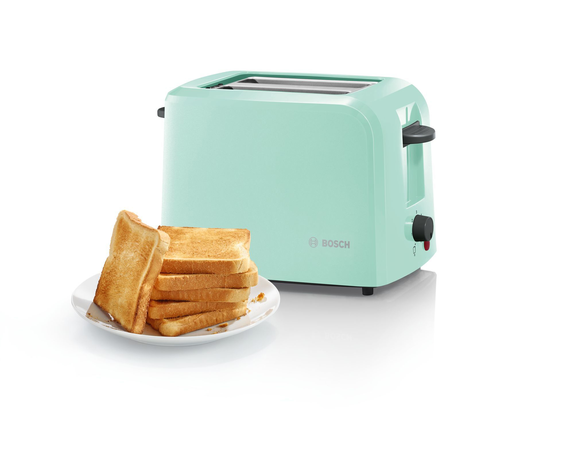 BOSCH TAT3A012 Toaster Mint/Schwarzgrau (980 Watt, Schlitze: 2)